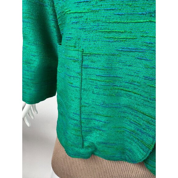 Vintage Green Designer Textured Blazer With Single Button & Pockets Sz XL - Picture 6 of 16